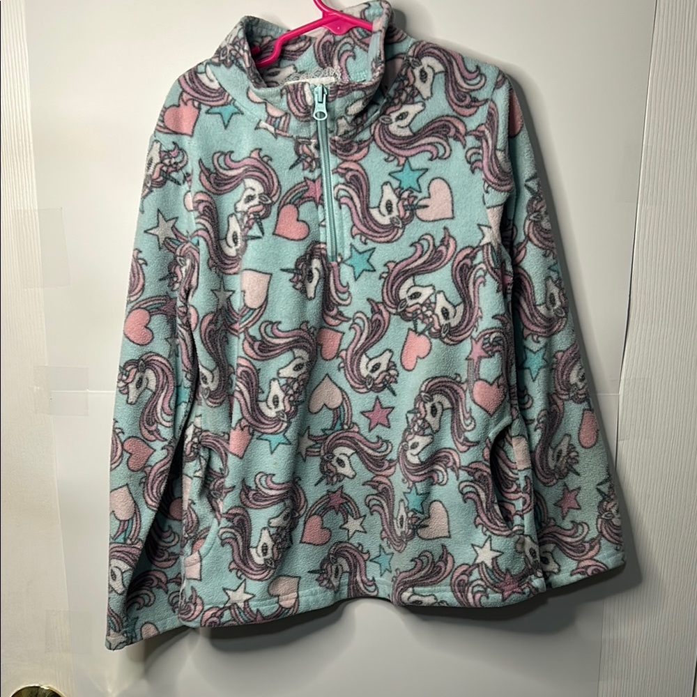 Kids Unicorn Fleece Jacket - Blue